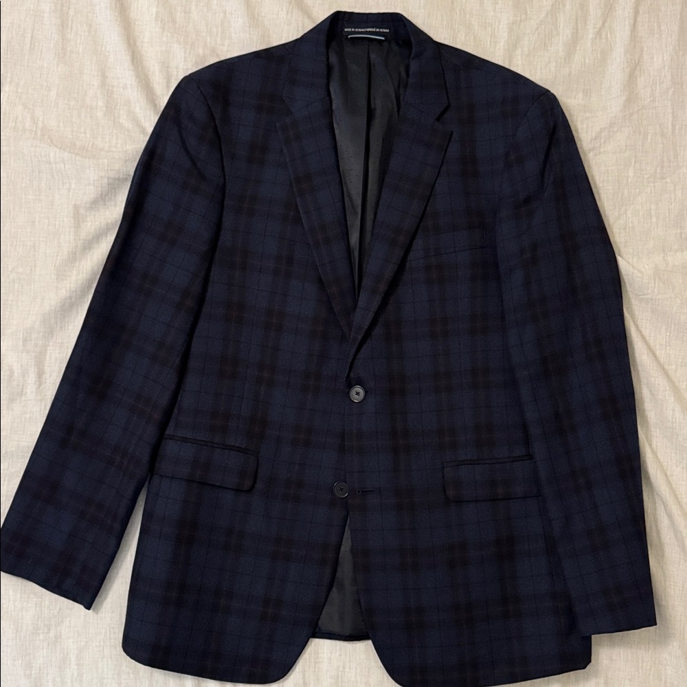 Tommy Hilfiger Navy Plaid Blazer
